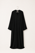 Siyah Örgü Detaylı Basic Abaya
