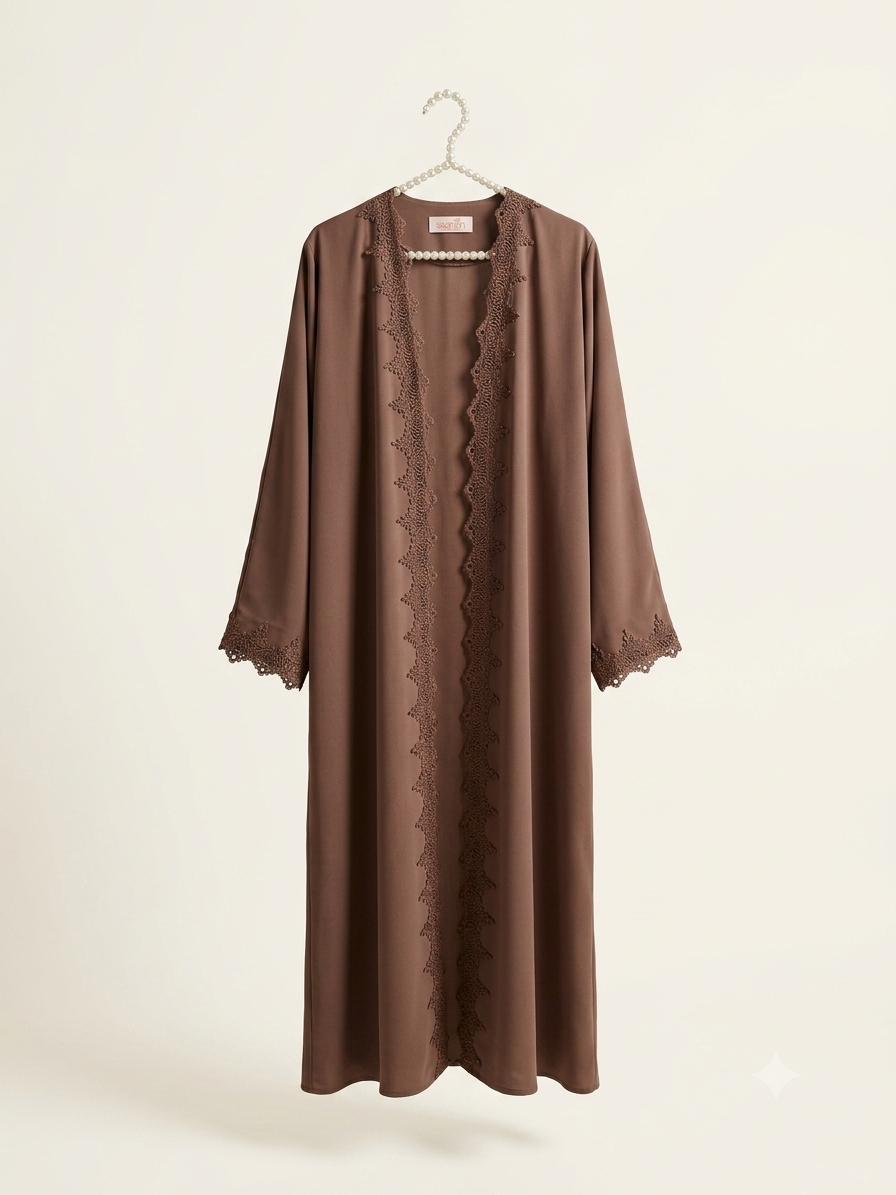 Kahverengi Suyolu Abaya